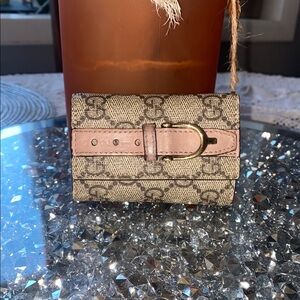 Gucci Cream and Pink GG Monogram key Wallet